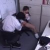 万引きした代償に店の男に事務所でハメられてしまう女子校生