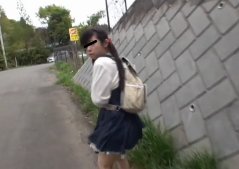 リュックサックを背負った小●生らしき少女を野外で強姦する男たち