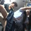 バスの車内で痴漢に襲われ生挿入され顔に精子をかけられる女子校生